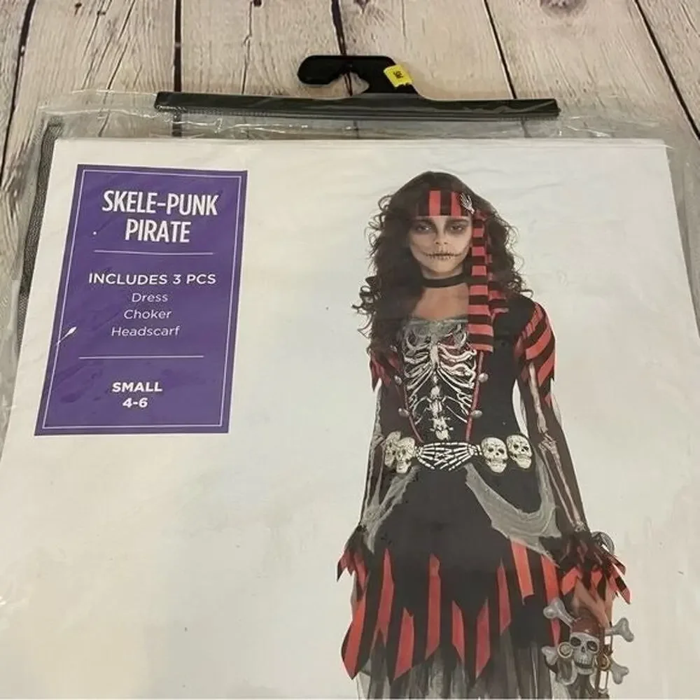 Suit Yourselves Skele-Punk Pirate Kids Halloween Costume Sz: S NWT - Picture 2 of 4
